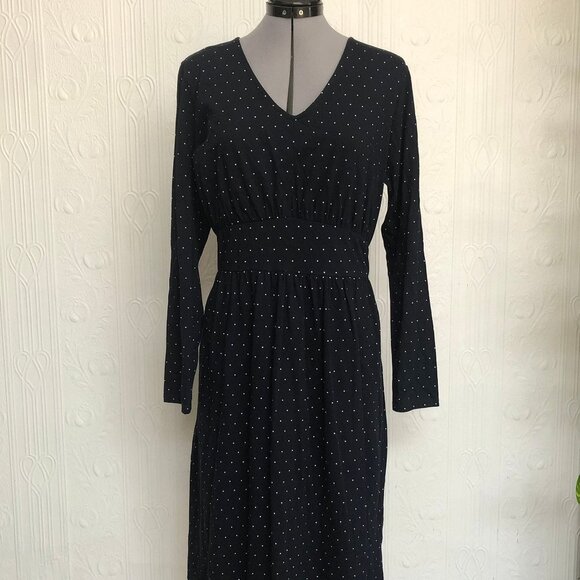 New without tags People tree, sustainable and fairtrade, navy polka dots jersey - Picture 1 of 3